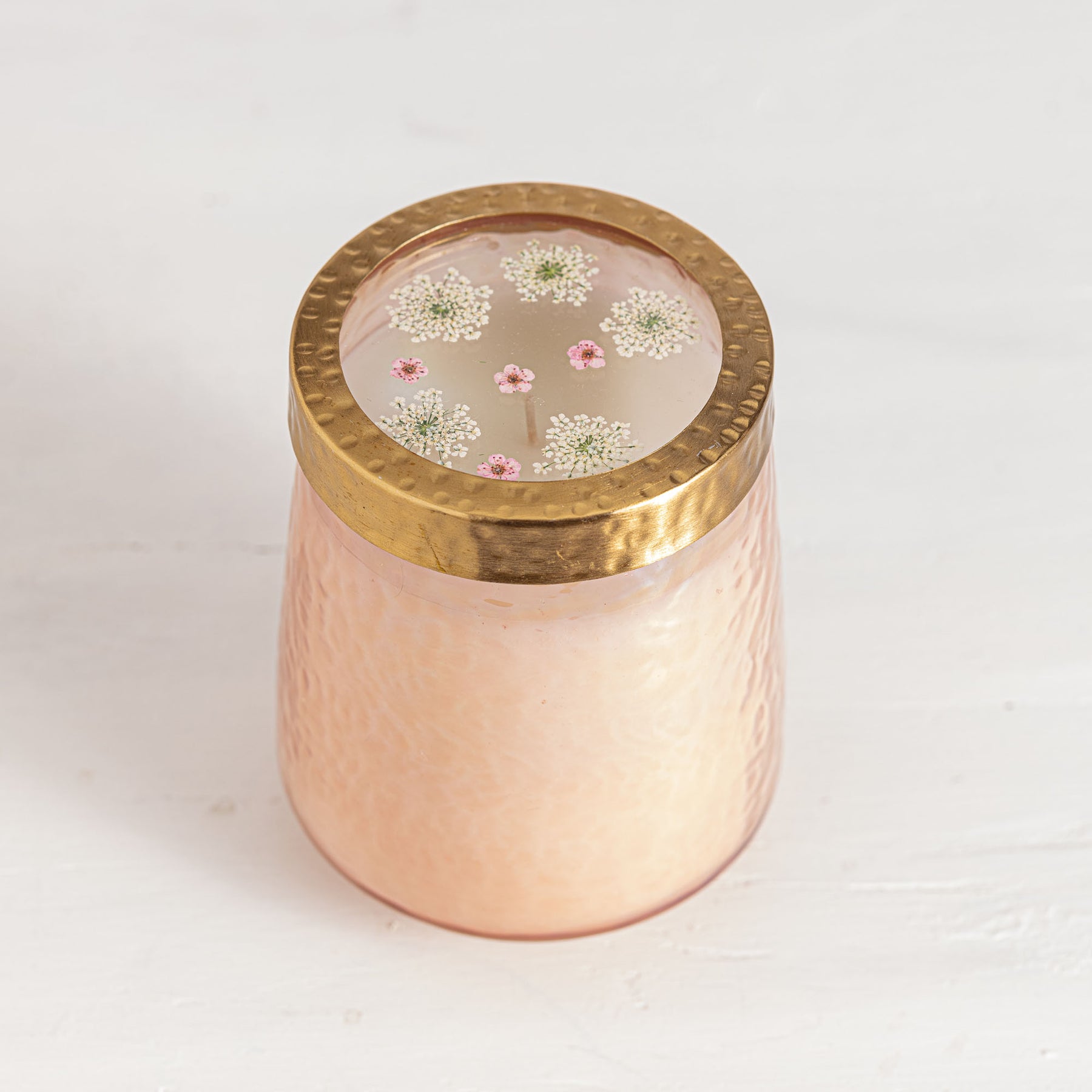 Rose & Oud Tall Pressed Floral Candle