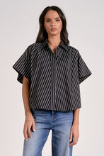 Cyndi Stripe Button-Up Blouse