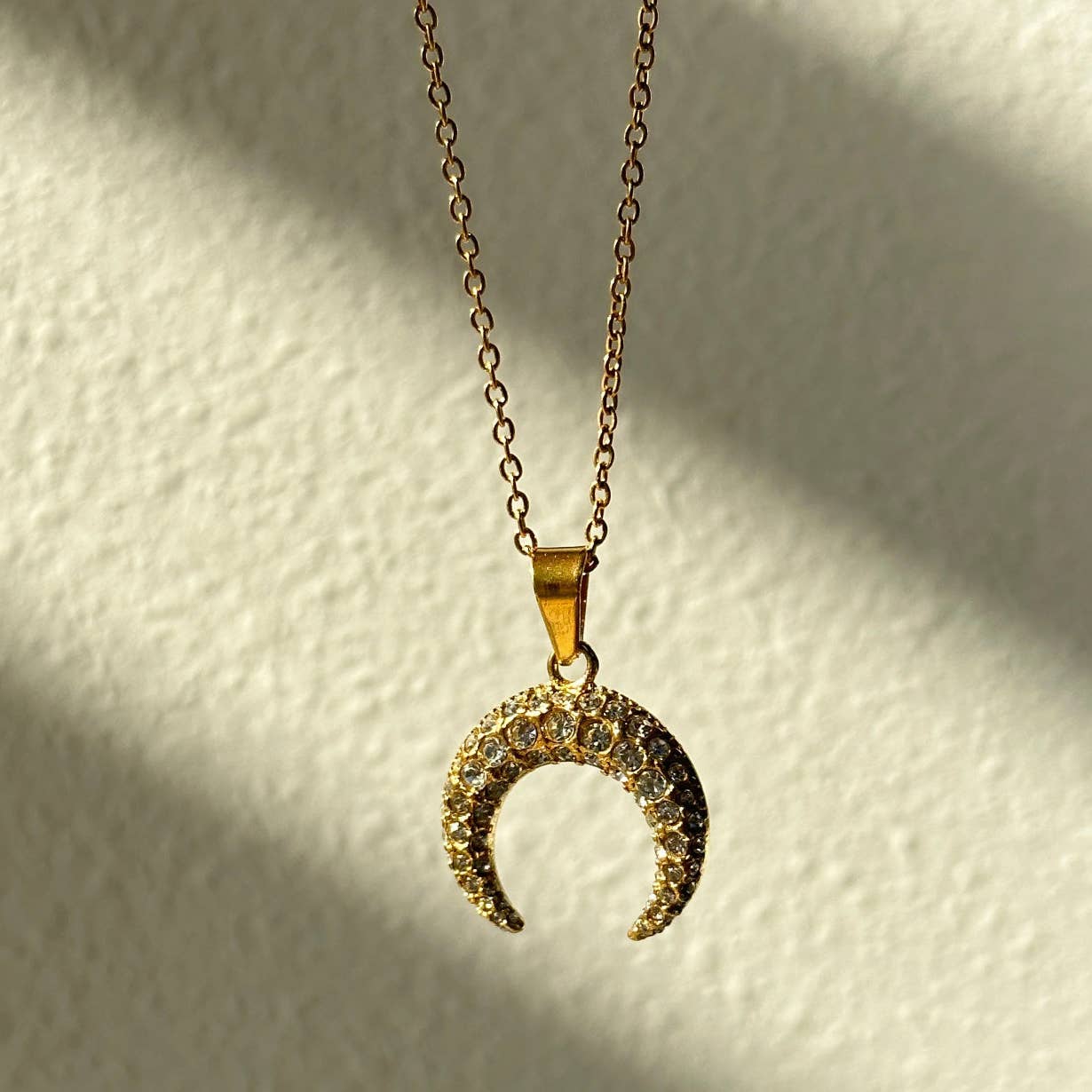 CZ Crescent Moon Necklace