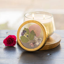 Blushing Rosewood Large Pressed Floral Candle