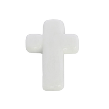 Mini White Glass Cross