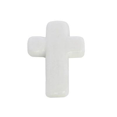 Mini White Glass Cross