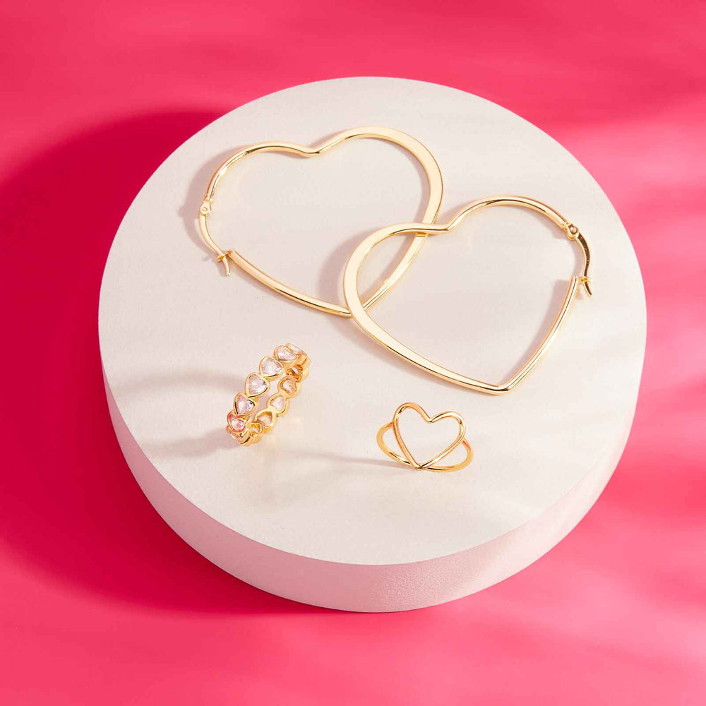 Stone Heart Ring Band