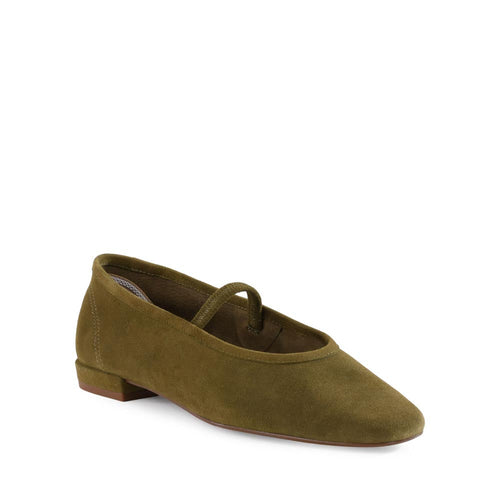 Sweetheart Olive Suede Ballet Flat