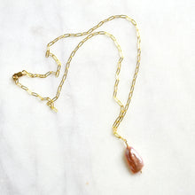 Peach Biwa Pearl Necklace