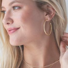 2" Smooth 3mm Gold Post Hoop