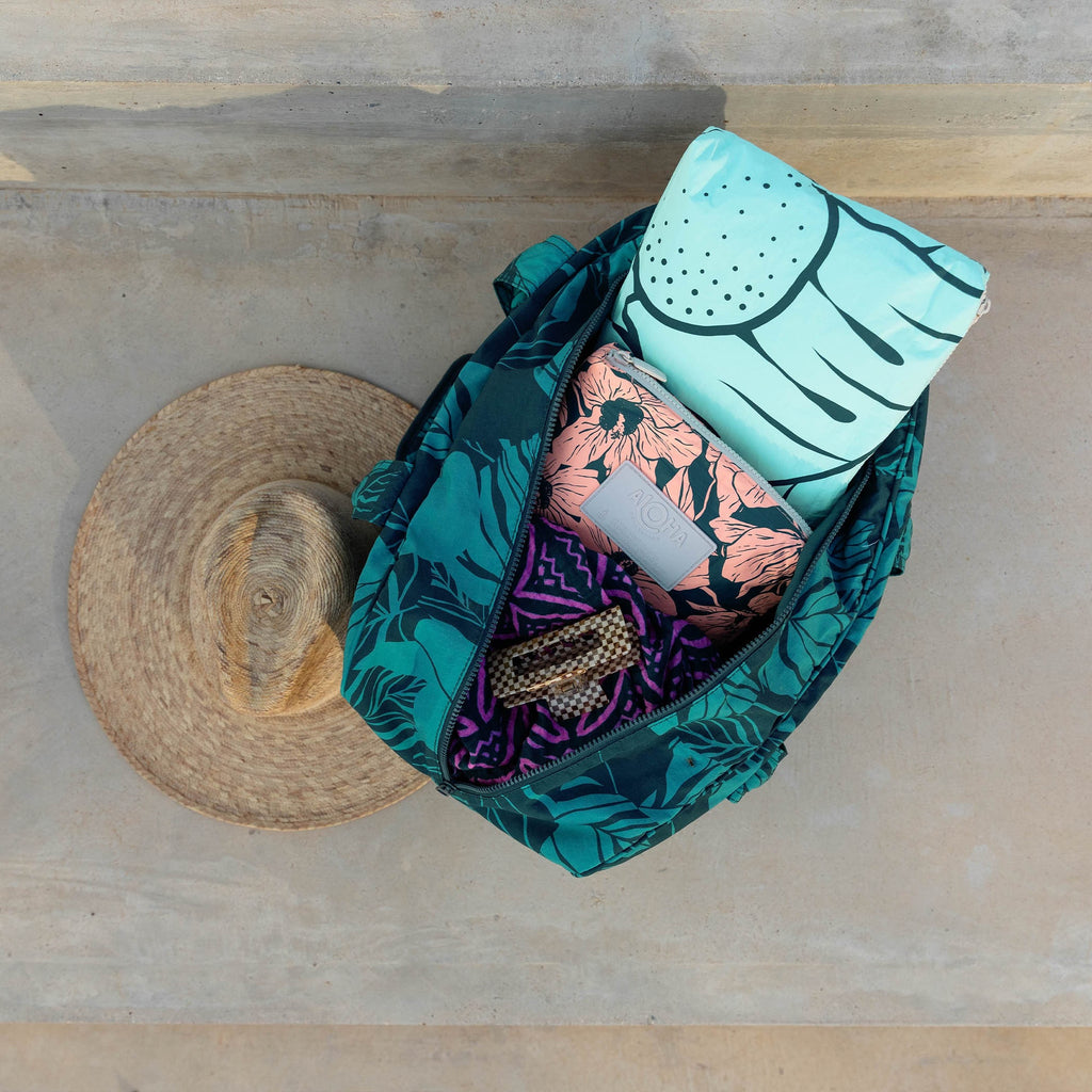 Flor Del Mar Dark Teal SMALL Pouch