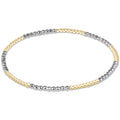 Blissful Pattern 2mm Bright Silver Faceted Hematite Bracelet