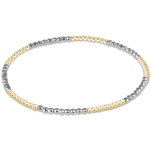 Blissful Pattern 2mm Bright Silver Faceted Hematite Bracelet
