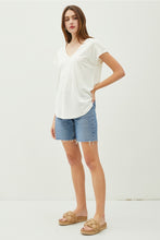 Raw Edge V Linen Tee