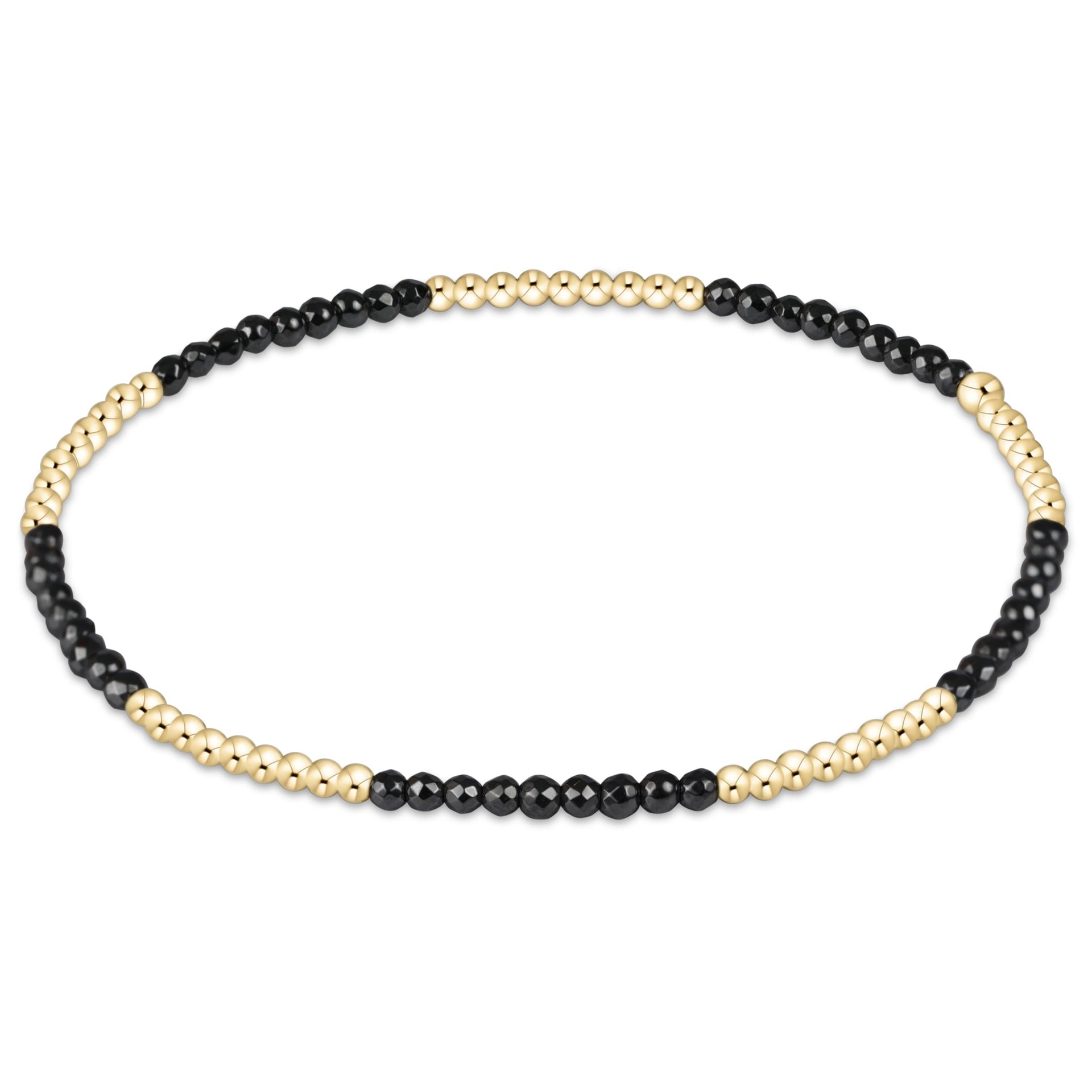 Blissful Pattern 2mm Charcoal Faceted Hematite Bracelet
