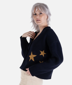 Siren Navy Jacquard Cardigan