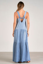 Chambray Tiered Maxi Dress