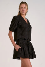 Ellie Black Eyelet Short
