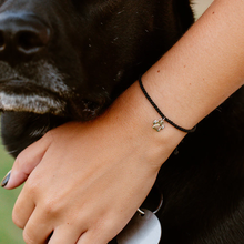 Paw Print Charm Black Bracelet