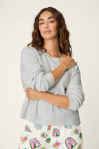 Heather Cloud Waffle Knit L/S Top