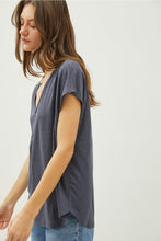 Raw Edge V Linen Tee