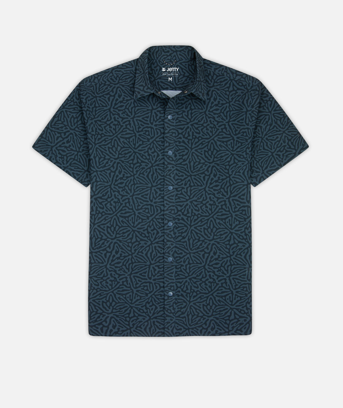 Sandspit Tech Woven Navy Button-Up