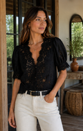 Eura Black Lace Top