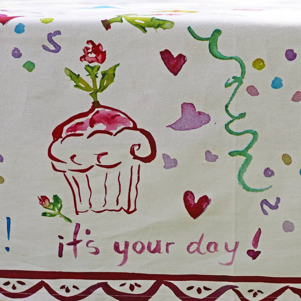 Happy Birthday Watercolor Tablecloth
