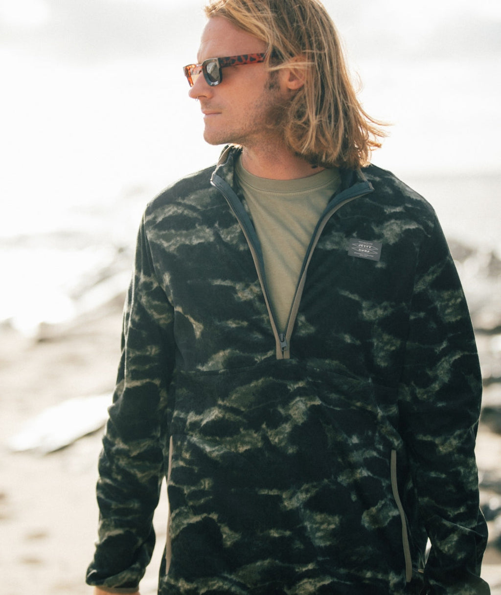 Brant Black Camo Fleece Quarter-Zip