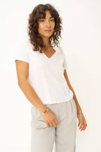 Plata Notched White Tee