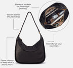 Mia Black Crescent Large Hobo Bag