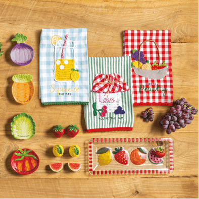 Gingham Fruit Crochet Tea Towel