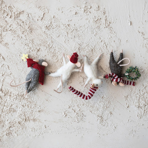 Hanging Felt Mice