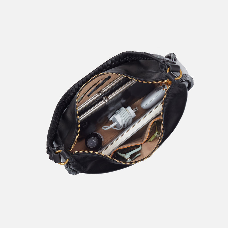 Mia Black Crescent Large Hobo Bag