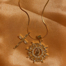 Majesty Double Charm CZ Religious Necklace