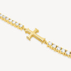 Luminous Cross CZ Tennis Bracelet