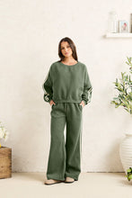 Contrast Hunter Green Fleece Track Pant