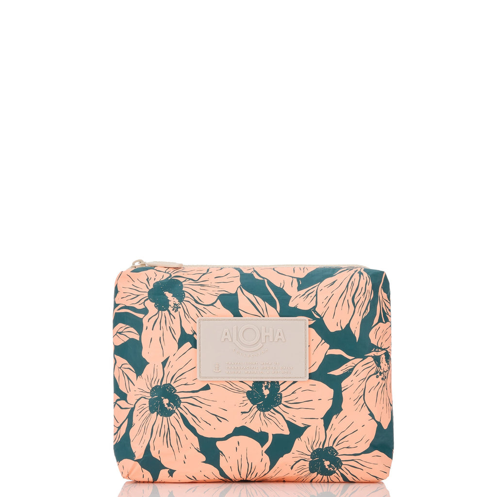 Flor Del Mar Dark Teal SMALL Pouch