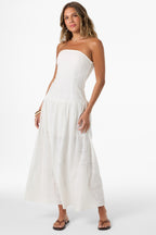 Maisie Eyelet Drop Waist Maxi Dress