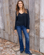 Everyday Rib V Mercer Night Navy Sweater