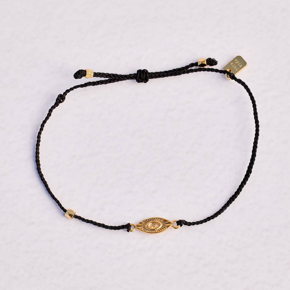 Gold Sunburst Eye Charm Bracelet