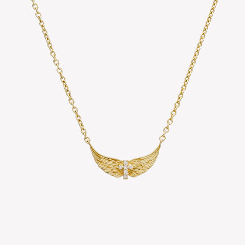 Divine Wings Mini Cross Necklace