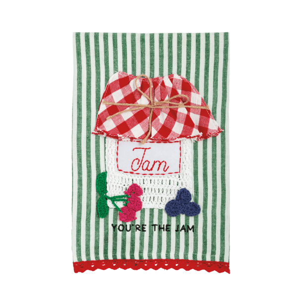 Gingham Fruit Crochet Tea Towel