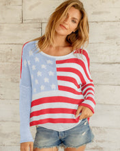 Flag Cropped Cotton Sweater