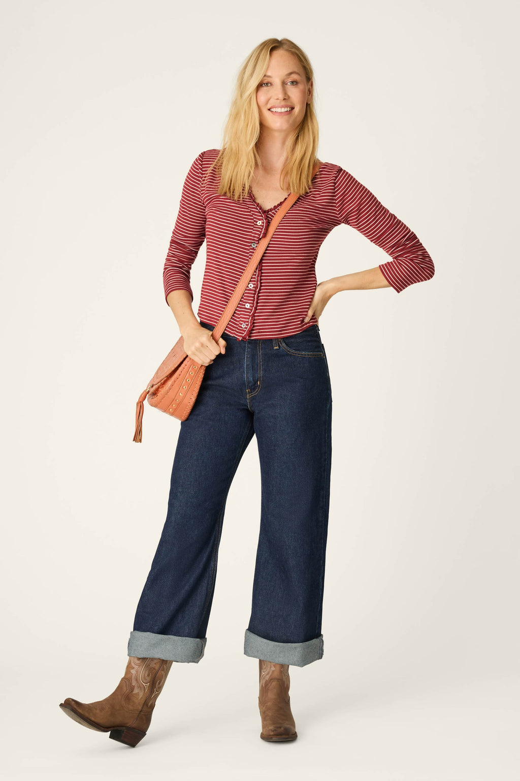 Pretty Stripes Pointelle Wine Cardigan