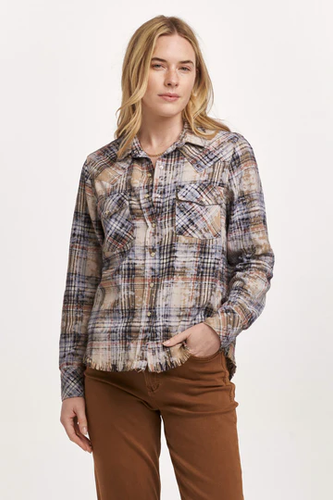 Star Distressed Flannel Shirt