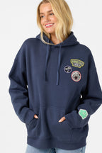 Patches Oversized Navy Hoodie