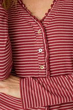 Pretty Stripes Pointelle Wine Cardigan