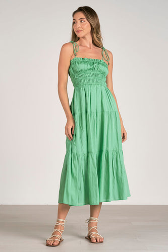 Mint Smocked Midi Dress