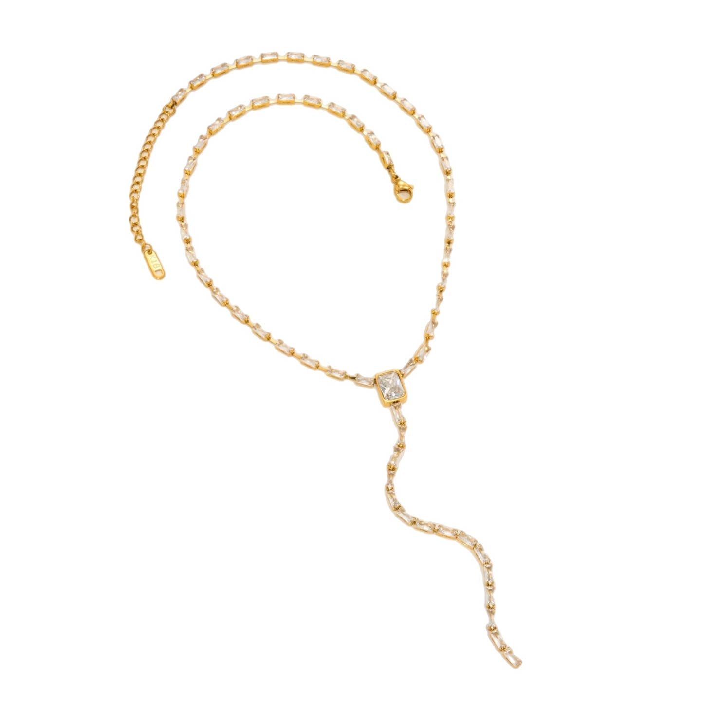 Plush CZ Lariat Necklace