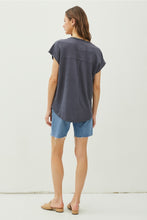 Raw Edge V Linen Tee