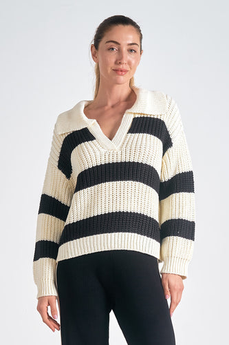 Stripe Collared Sweater