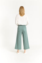 Sage Leaf Wide Leg Crop Pant