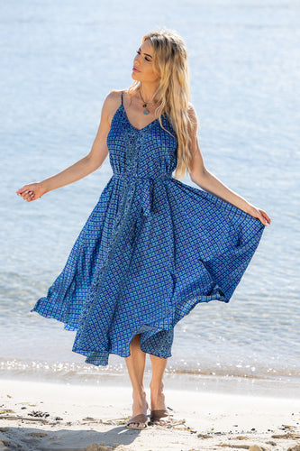 Pirrin Blue V Dress